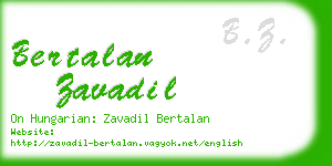 bertalan zavadil business card